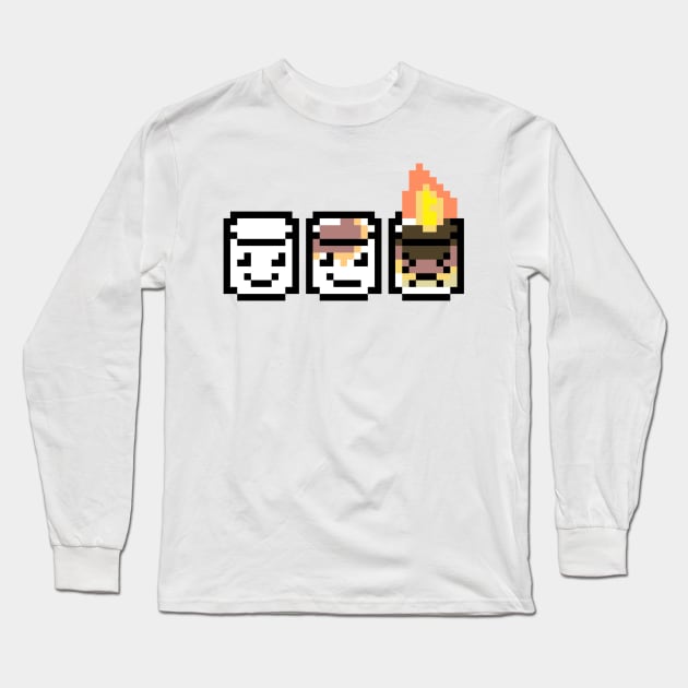 Stages of a Marshmallow Smore Long Sleeve T-Shirt by Contentarama